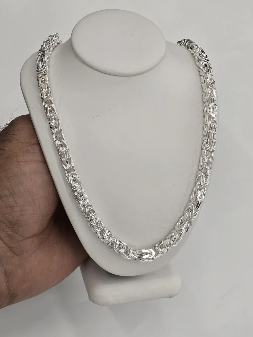 925 Sterling Silver Byzantine Chain Necklace - Silver